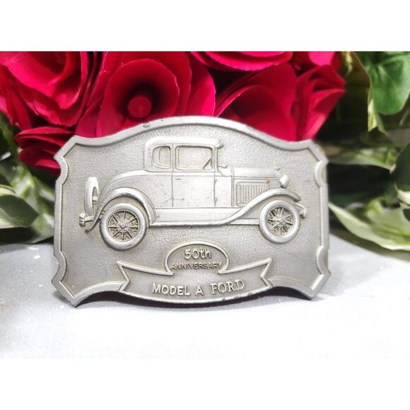 Vintage Ford Belt Buckle 1976 50th Anniversary Model A Ford Belt Buckle Collect - Picture 2 of 3